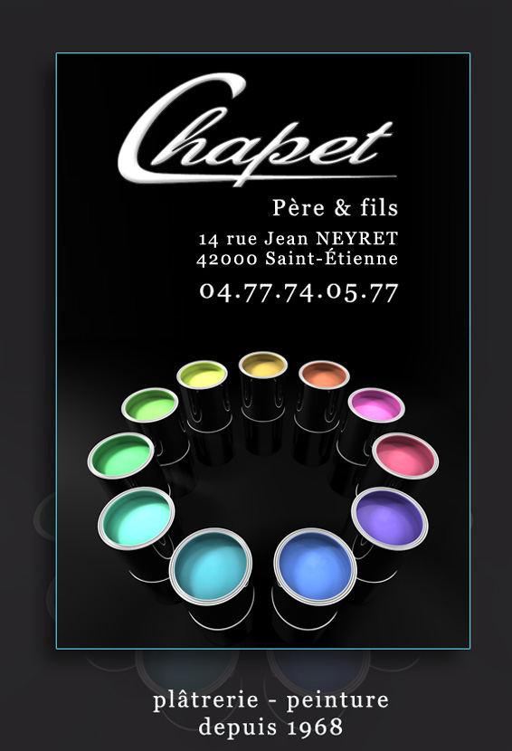 Photo montage de pots de peinture illustrant une palette de couleur comme l'entreprise CHAPET plâtrerie peinture est amenée à proposer à ses clients.